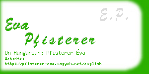 eva pfisterer business card